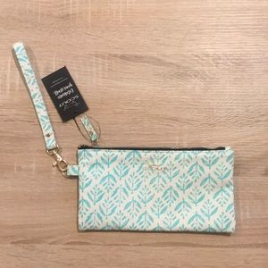 NWT Blue Floral Wristlet
